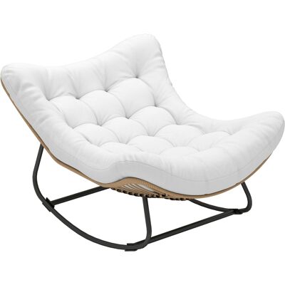 Outsunny Fauteuil à bascule de jardin chaise à bascule en forme d'œuf avec coussin rembourré 98 x 111 x 74 cm crème - Publicité Outsunny Fauteuil à bascule de jardin chaise à bascule en forme d'œuf avec coussin rembourré 98 x 111 x 74 cm crème - Publicité