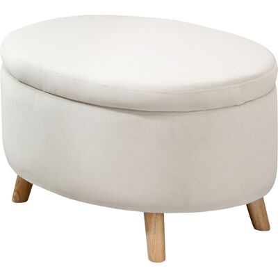 HOMCOM Banc ovale avec rangement intérieur, coffre, pouf, revêtement effet velours, 71 x 51,5 x 42 cm, beige - Publicité HOMCOM Banc ovale avec rangement intérieur, coffre, pouf, revêtement effet velours, 71 x 51,5 x 42 cm, beige - Publicité