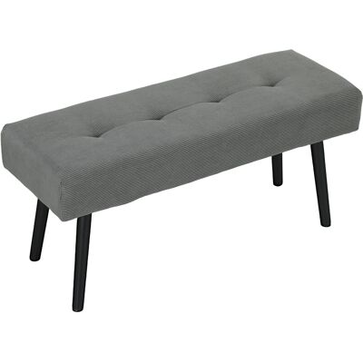 HOMCOM Banc banquette bout de lit rembourré en velours côtelé et pieds en acier noir charge 220 Kg 100 x 36 x 45 cm gris - Publicité HOMCOM Banc banquette bout de lit rembourré en velours côtelé et pieds en acier noir charge 220 Kg 100 x 36 x 45 cm gris - Publicité