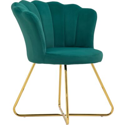 HOMCOM Fauteuil coquillage chaise coiffeuse fauteuil en velours fauteuil de salon avec pieds en acier 69 x 64 x 80 cm vert foncé - Publicité HOMCOM Fauteuil coquillage chaise coiffeuse fauteuil en velours fauteuil de salon avec pieds en acier 69 x 64 x 80 cm vert foncé - Publicité