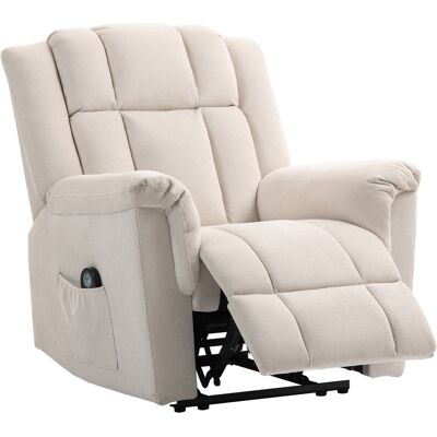 HOMCOM Fauteuil relax électrique massant et chauffant, fauteuil inclinable, dossier réglable manuellement, 85x91x104cm, beige - Publicité HOMCOM Fauteuil relax électrique massant et chauffant, fauteuil inclinable, dossier réglable manuellement, 85x91x104cm, beige - Publicité