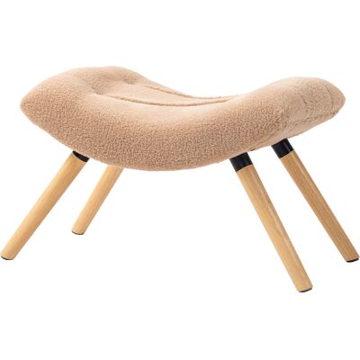 HOMCOM Tabouret moderne avec revêtement en polaire et pieds en bois, rembourré, pour salon, chambre à coucher, couloir, Marron - Publicité HOMCOM Tabouret moderne avec revêtement en polaire et pieds en bois, rembourré, pour salon, chambre à coucher, couloir, Marron - Publicité
