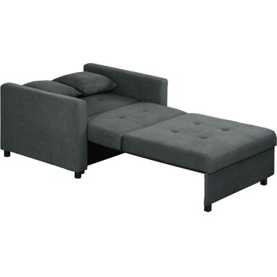 HOMCOM Fauteuil-Lit en Tissu Effet Velours Gris avec 2 Coussins et Espace de Rangement, 100x98x88 cm - Publicité HOMCOM Fauteuil-Lit en Tissu Effet Velours Gris avec 2 Coussins et Espace de Rangement, 100x98x88 cm - Publicité