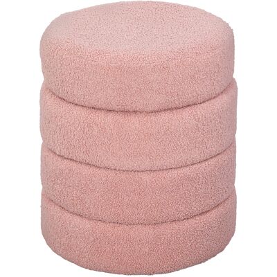 HOMCOM Tabouret rond en peluche teddy, cadre métallique, jusqu'à 120kg, Φ40x45H cm, Rose - Publicité HOMCOM Tabouret rond en peluche teddy, cadre métallique, jusqu'à 120kg, Φ40x45H cm, Rose - Publicité