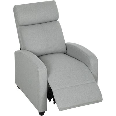 HOMCOM Fauteuil relaxant, réglable à 135°, repose-pieds extensible, accoudoirs rembourrés, lin-polyester, Gris clair - Publicité HOMCOM Fauteuil relaxant, réglable à 135°, repose-pieds extensible, accoudoirs rembourrés, lin-polyester, Gris clair - Publicité