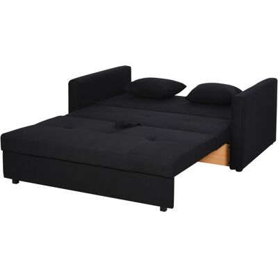 HOMCOM Canapé-lit 2 places convertible 2 en 1 avec 2 coussins et coffre de rangement intégré 152 x 101 x 81 cm gris foncé - Publicité HOMCOM Canapé-lit 2 places convertible 2 en 1 avec 2 coussins et coffre de rangement intégré 152 x 101 x 81 cm gris foncé - Publicité