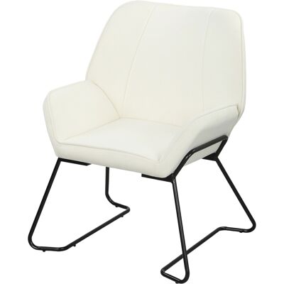 HOMCOM Fauteuil de Salon avec Siège Large et Rembourré Revêtement en Velours Pieds en Métal Fauteuil pour Salon Crème - Publicité HOMCOM Fauteuil de Salon avec Siège Large et Rembourré Revêtement en Velours Pieds en Métal Fauteuil pour Salon Crème - Publicité