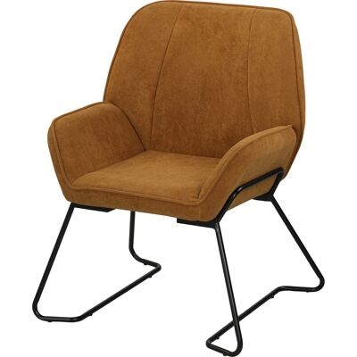 HOMCOM Fauteuil de Salon avec Siège Large et Rembourré Revêtement en Velours Pieds en Métal Fauteuil pour Salon Marron - Publicité HOMCOM Fauteuil de Salon avec Siège Large et Rembourré Revêtement en Velours Pieds en Métal Fauteuil pour Salon Marron - Publicité