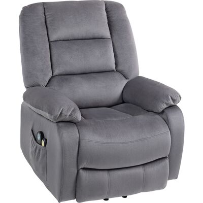 HOMCOM Fauteuil TV avec aide au lever, fonction chaleur et massage, télécommande et pochette latérale, Gris foncé - Publicité HOMCOM Fauteuil TV avec aide au lever, fonction chaleur et massage, télécommande et pochette latérale, Gris foncé - Publicité