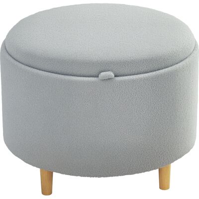 HOMCOM Pouf Pouf Rembourré en Peluche Teddy, Espace de Rangement Caché, Couvercle Réversible, 56 cm x 56 cm x 42 cm, Gris - Publicité HOMCOM Pouf Pouf Rembourré en Peluche Teddy, Espace de Rangement Caché, Couvercle Réversible, 56 cm x 56 cm x 42 cm, Gris - Publicité