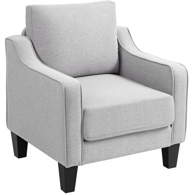 HOMCOM Fauteuil Moderne en Tissu avec Rembourrage Épais et Ressorts Ensachés, 77x77x86 cm, Gris - Publicité HOMCOM Fauteuil Moderne en Tissu avec Rembourrage Épais et Ressorts Ensachés, 77x77x86 cm, Gris - Publicité