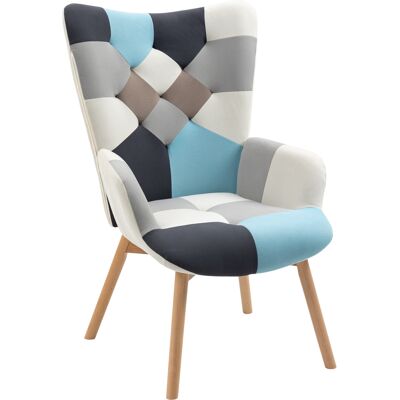 HOMCOM Fauteuil de Chambre en Velours Matelassé et Pieds en Bois, 66x76x98cm, Multicolore - Publicité HOMCOM Fauteuil de Chambre en Velours Matelassé et Pieds en Bois, 66x76x98cm, Multicolore - Publicité