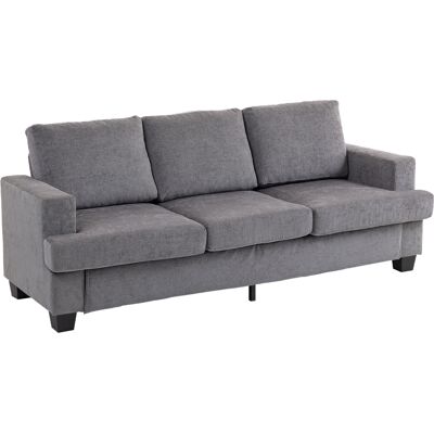 HOMCOM Canapé 3 places, Canapé de salon pour 3 personnes, revêtement en tissu, cadre en acier, canapé rembourré, Gris - Publicité HOMCOM Canapé 3 places, Canapé de salon pour 3 personnes, revêtement en tissu, cadre en acier, canapé rembourré, Gris - Publicité