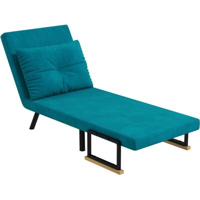 HOMCOM Fauteuil Lit 3 en 1 avec Dossier Réglable en 5 Positions et Coussin, 63x73x81 cm, Bleu Foncé - Publicité HOMCOM Fauteuil Lit 3 en 1 avec Dossier Réglable en 5 Positions et Coussin, 63x73x81 cm, Bleu Foncé - Publicité