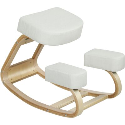Vinsetto Fauteuil Ergonomique avec Inginocchiatoio en Bois de Bouleau et Coussin, 51x69x58 cm, Crème - Publicité Vinsetto Fauteuil Ergonomique avec Inginocchiatoio en Bois de Bouleau et Coussin, 51x69x58 cm, Crème - Publicité