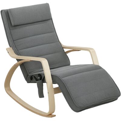 HOMCOM Fauteuil à bascule avec fonction de massage, chauffage lombaire, 3 modes, revêtement en tissu, gris - Publicité HOMCOM Fauteuil à bascule avec fonction de massage, chauffage lombaire, 3 modes, revêtement en tissu, gris - Publicité