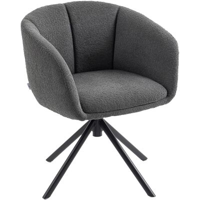 HOMCOM Fauteuil, fauteuil rembourré avec coque de siège confortable, pivotant, revêtement moelleux, jusqu'à 120 kg, Gris foncé - Publicité HOMCOM Fauteuil, fauteuil rembourré avec coque de siège confortable, pivotant, revêtement moelleux, jusqu'à 120 kg, Gris foncé - Publicité