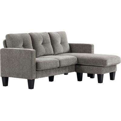 HOMCOM Canapé d'angle, Canapé d'angle avec chaise longue réversible, Canapé en forme de L, Revêtement en lin, 186 x 130 x 84 cm, Marron - Publicité HOMCOM Canapé d'angle, Canapé d'angle avec chaise longue réversible, Canapé en forme de L, Revêtement en lin, 186 x 130 x 84 cm, Marron - Publicité