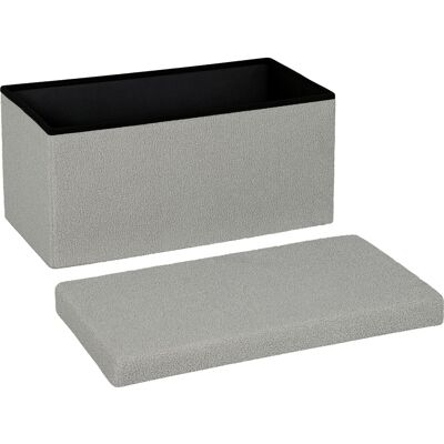 HOMCOM Tabouret de rangement, banc rembourré avec espace de rangement et couvercle pour salon, chambre à coucher, couloir, Gris clair - Publicité HOMCOM Tabouret de rangement, banc rembourré avec espace de rangement et couvercle pour salon, chambre à coucher, couloir, Gris clair - Publicité