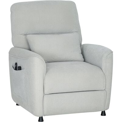 HOMCOM Fauteuil Inclinable avec Chauffage, 8 Points de Massage et 5 Modes, Tissu Chenille, Gris Clair - Publicité HOMCOM Fauteuil Inclinable avec Chauffage, 8 Points de Massage et 5 Modes, Tissu Chenille, Gris Clair - Publicité
