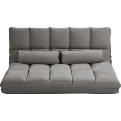 HOMCOM Canapé bas 2 en 1 avec dossier inclinable sur 7 niveaux et coussins, 130x73x60 cm, Gris charbon - Publicité HOMCOM Canapé bas 2 en 1 avec dossier inclinable sur 7 niveaux et coussins, 130x73x60 cm, Gris charbon - Publicité