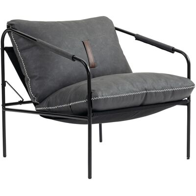 HOMCOM Fauteuil de Salon Moderne Fauteuil de Lecture Revêtu de Cuir Synthétique Housses de Coussin Amovibles Gris charbon - Publicité HOMCOM Fauteuil de Salon Moderne Fauteuil de Lecture Revêtu de Cuir Synthétique Housses de Coussin Amovibles Gris charbon - Publicité