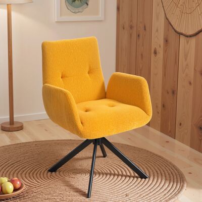 HOMCOM Fauteuil rembourré, fauteuil d'appoint, design moderne, pivotant, jusqu'à 120 kg, Gelb - Publicité HOMCOM Fauteuil rembourré, fauteuil d'appoint, design moderne, pivotant, jusqu'à 120 kg, Gelb - Publicité