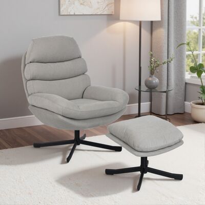 HOMCOM Fauteuil relax avec ottomane Fauteuil lounge en tissu chenille Fauteuil TV moderne, 78 x 93 x 100 cm, crème - Publicité HOMCOM Fauteuil relax avec ottomane Fauteuil lounge en tissu chenille Fauteuil TV moderne, 78 x 93 x 100 cm, crème - Publicité