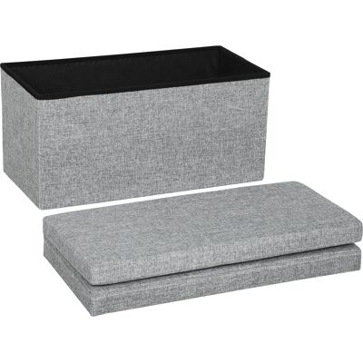 HOMCOM Banquette Coffre Pliable avec Dossier et Coffre de 77 L, Revêtement en Tissu, 76x50x73 cm, Gris - Publicité HOMCOM Banquette Coffre Pliable avec Dossier et Coffre de 77 L, Revêtement en Tissu, 76x50x73 cm, Gris - Publicité