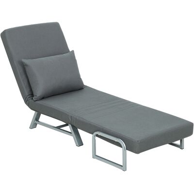 HOMCOM Fauteuil-Lit 3 en 1 avec Dossier Réglable sur 5 Positions, en Tissu Effet Lin, 73x78x81 cm, Gris foncé - Publicité HOMCOM Fauteuil-Lit 3 en 1 avec Dossier Réglable sur 5 Positions, en Tissu Effet Lin, 73x78x81 cm, Gris foncé - Publicité