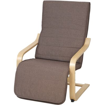HOMCOM Fauteuil de salon avec repose-pieds réglable Fauteuil tapissé en lin synthétique pour bureau chambre 66,5x94x100cm Marron - Publicité HOMCOM Fauteuil de salon avec repose-pieds réglable Fauteuil tapissé en lin synthétique pour bureau chambre 66,5x94x100cm Marron - Publicité