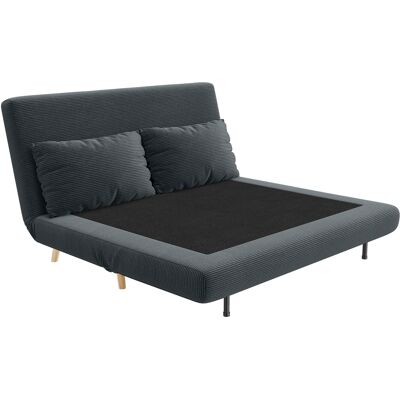 HOMCOM Canapé-lit, lit d'appoint, dossier réglable en 3 positions, effet velours côtelé, jusqu'à 120 kg, 141 x 90 x 81 cm, gris foncé - Publicité HOMCOM Canapé-lit, lit d'appoint, dossier réglable en 3 positions, effet velours côtelé, jusqu'à 120 kg, 141 x 90 x 81 cm, gris foncé - Publicité