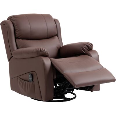 HOMCOM Fauteuil Relax Inclinable avec 8 Points Massants, Chauffants et Repose-pieds, 87x97X100 cm, Marron - Publicité HOMCOM Fauteuil Relax Inclinable avec 8 Points Massants, Chauffants et Repose-pieds, 87x97X100 cm, Marron - Publicité