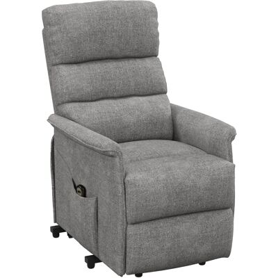 HOMCOM Fauteuil releveur électrique avec repose-pied dossier inclinable télécommande et pochette gris - Publicité HOMCOM Fauteuil releveur électrique avec repose-pied dossier inclinable télécommande et pochette gris - Publicité