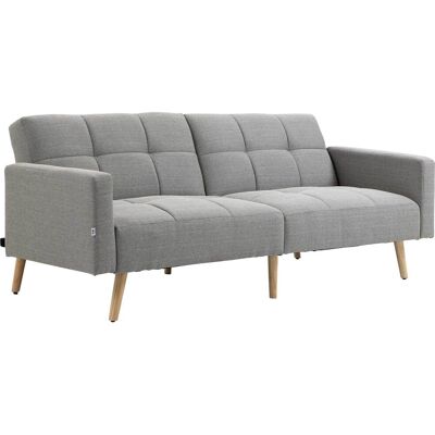 HOMCOM Canapé-lit 2 en 1 205 x 88 cm Canapé convertible avec coussin d'assise, effet lin Gris - Publicité HOMCOM Canapé-lit 2 en 1 205 x 88 cm Canapé convertible avec coussin d'assise, effet lin Gris - Publicité