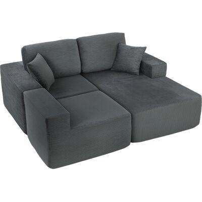 HOMCOM Canapé d'angle modulaire, canapé-lit en L à assise profonde, larges accoudoirs, 2 coussins, gris foncé - Publicité HOMCOM Canapé d'angle modulaire, canapé-lit en L à assise profonde, larges accoudoirs, 2 coussins, gris foncé - Publicité