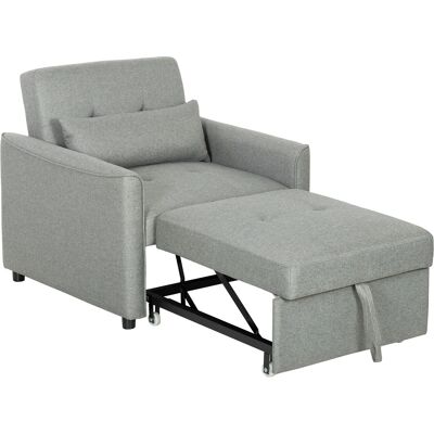 HOMCOM Fauteuil-lit 3-en-1, fauteuil canapé-lit extensible avec dossier réglable, Grau - Publicité HOMCOM Fauteuil-lit 3-en-1, fauteuil canapé-lit extensible avec dossier réglable, Grau - Publicité