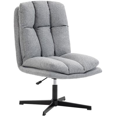 HOMCOM Fauteuil de Salon Pivotant Fauteuil Effet Lin, Gris Clair - Publicité HOMCOM Fauteuil de Salon Pivotant Fauteuil Effet Lin, Gris Clair - Publicité