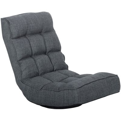 HOMCOM Chaise de Sol Pliable Fauteuil de Lecture Pivotant 360° avec Dossier Réglable en 5 Positions 58x107x79 cm Gris - Publicité HOMCOM Chaise de Sol Pliable Fauteuil de Lecture Pivotant 360° avec Dossier Réglable en 5 Positions 58x107x79 cm Gris - Publicité