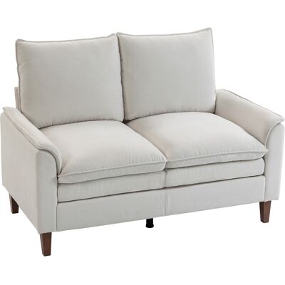 HOMCOM Canapé 2 places 146 cm, canapé en chenille avec rembourrage double couche, coussin à ressorts, assise profonde, dossier haut, Cremeweiß - Publicité HOMCOM Canapé 2 places 146 cm, canapé en chenille avec rembourrage double couche, coussin à ressorts, assise profonde, dossier haut, Cremeweiß - Publicité