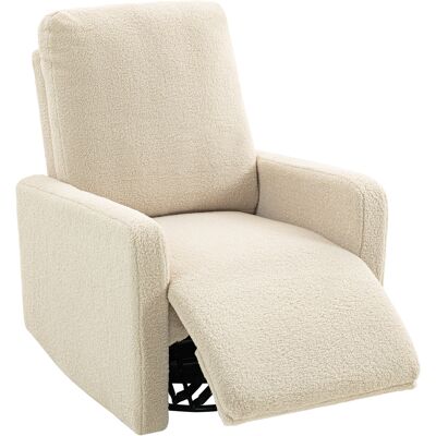 HOMCOM Fauteuil inclinable, fauteuil de relaxation avec repose-pieds, pivotant à 360° et basculant, 76 x 94 x 100 cm, beige - Publicité HOMCOM Fauteuil inclinable, fauteuil de relaxation avec repose-pieds, pivotant à 360° et basculant, 76 x 94 x 100 cm, beige - Publicité