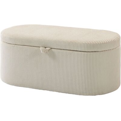HOMCOM Ottomane de rangement, rembourrage en velours côtelé avec assise rembourrée, banquette au pied du lit, 105 x 51 x 49 cm, beige - Publicité HOMCOM Ottomane de rangement, rembourrage en velours côtelé avec assise rembourrée, banquette au pied du lit, 105 x 51 x 49 cm, beige - Publicité