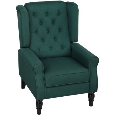 HOMCOM Fauteuil à oreilles élégant, épais rembourré, housse amovible, 74 x 86 x 102 cm, Vert foncé - Publicité HOMCOM Fauteuil à oreilles élégant, épais rembourré, housse amovible, 74 x 86 x 102 cm, Vert foncé - Publicité