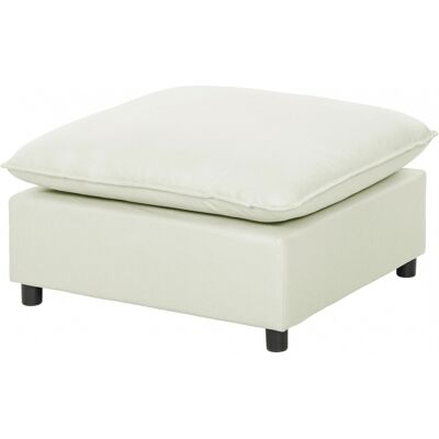 HOMCOM Pouf moderne en tissu, ottomane avec pieds en plastique pour salon et chambre, 75 cm, blanc crème - Publicité HOMCOM Pouf moderne en tissu, ottomane avec pieds en plastique pour salon et chambre, 75 cm, blanc crème - Publicité