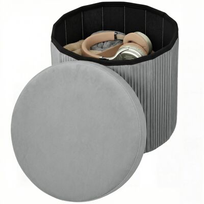 HOMCOM Pouf de Rangement Banc de Rangement Pliable 35 L 38x38x38 cm Revêtement en Velours Coffre de Rangement Gris foncé - Publicité HOMCOM Pouf de Rangement Banc de Rangement Pliable 35 L 38x38x38 cm Revêtement en Velours Coffre de Rangement Gris foncé - Publicité