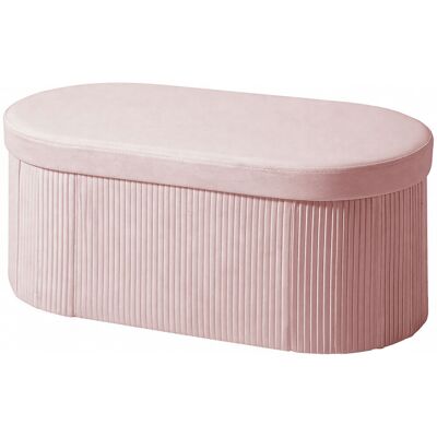 HOMCOM Pouf de rangement Banquette de rangement pliante 72 L 76x38x35 cm Revêtu de velours Coffre de rangement Rose - Publicité HOMCOM Pouf de rangement Banquette de rangement pliante 72 L 76x38x35 cm Revêtu de velours Coffre de rangement Rose - Publicité