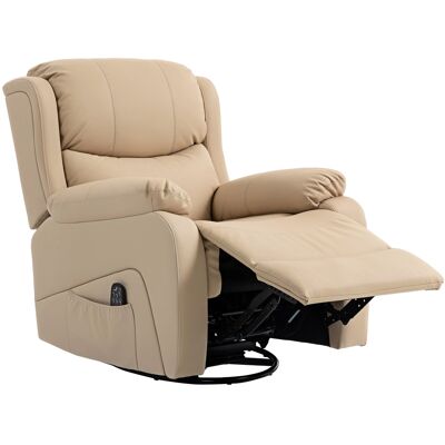 HOMCOM Fauteuil Relax Inclinable avec 8 Points de Massage Chauffants et Repose-pieds, 87x97X100 cm, Beige - Publicité HOMCOM Fauteuil Relax Inclinable avec 8 Points de Massage Chauffants et Repose-pieds, 87x97X100 cm, Beige - Publicité