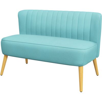 HOMCOM Canapé design rétro 2 places, pieds en bois, 117 cm x 56,5 cm x 77 cm, vert - Publicité HOMCOM Canapé design rétro 2 places, pieds en bois, 117 cm x 56,5 cm x 77 cm, vert - Publicité
