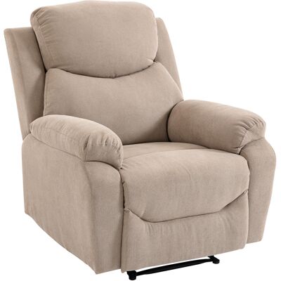 HOMCOM Fauteuil relax manuel, fauteuil moderne en tissu aspect lin avec rembourrage épais, accoudoirs et repose-pieds rembourrés, Beige - Publicité HOMCOM Fauteuil relax manuel, fauteuil moderne en tissu aspect lin avec rembourrage épais, accoudoirs et repose-pieds rembourrés, Beige - Publicité