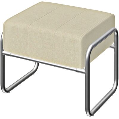 HOMCOM Repose-pieds pouf épais rembourré pouf en tissu chenille pieds en acier pour chambre, beige - Publicité HOMCOM Repose-pieds pouf épais rembourré pouf en tissu chenille pieds en acier pour chambre, beige - Publicité
